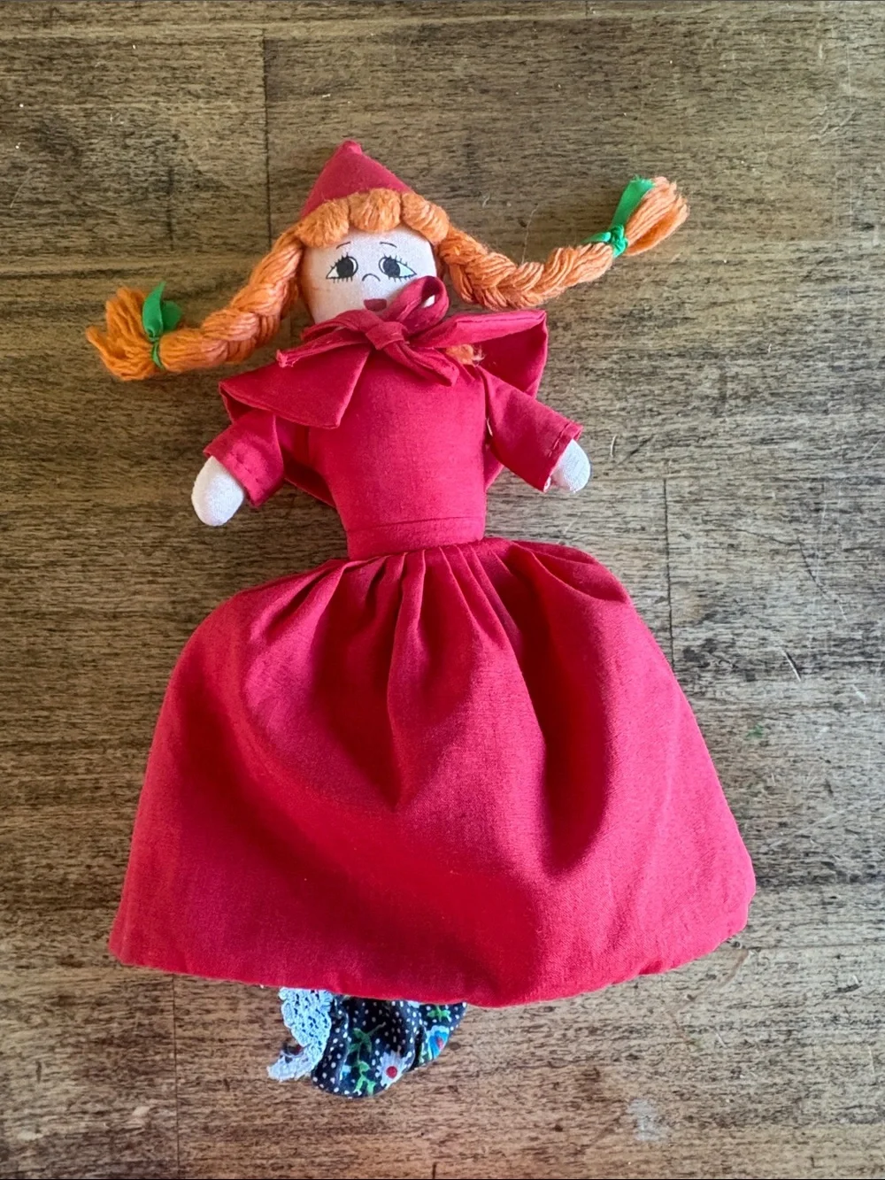 1970’s Little Red Riding Red Hood Doll with Orange Braided Hair - Classic Doll